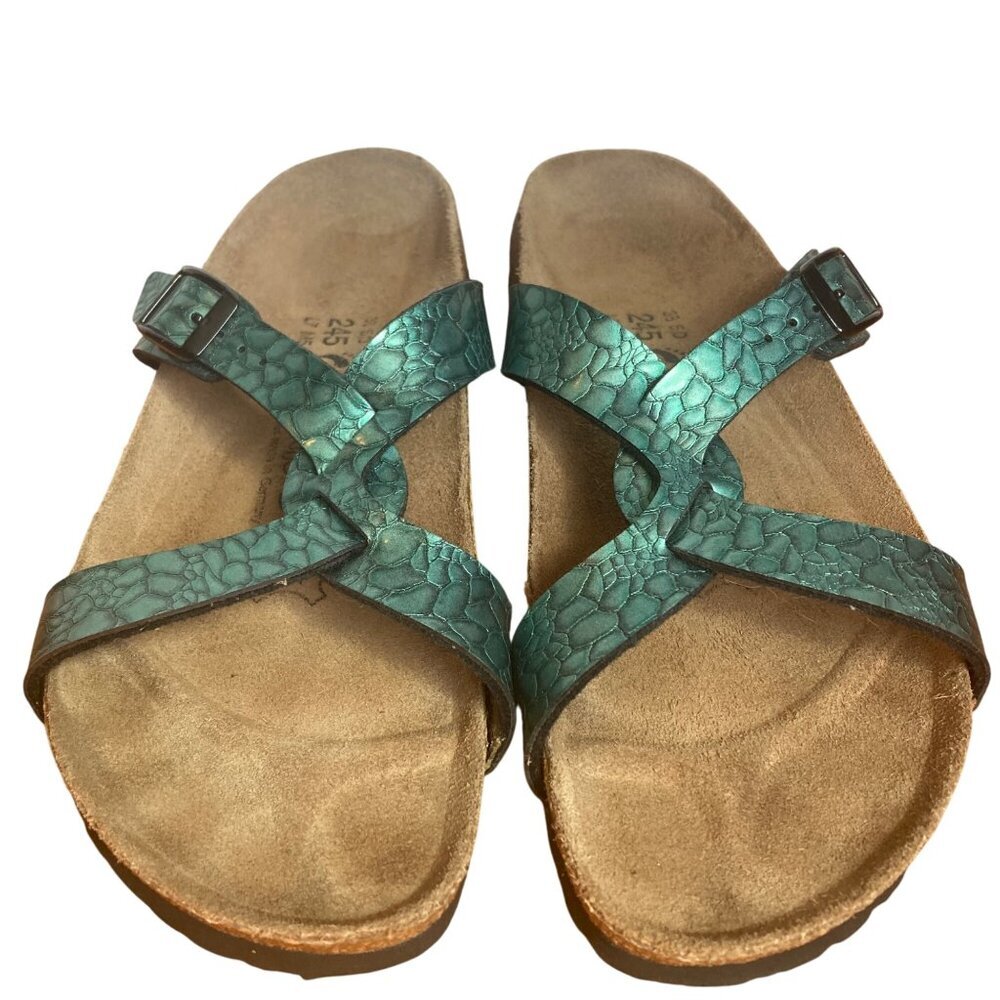 Birkenstock Birkis Sylt Birko Flor Turquoise Sandals Womens 7 US Comfort